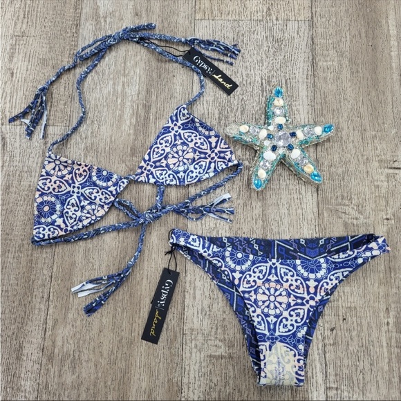 NWT Gypsy 05 Bikini Top Nautilus Pacific in Blue Multi. Size XSmall - Picture 5 of 6